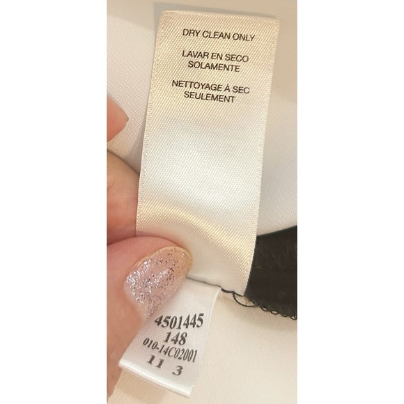 Chico’s Colorblock Fun Nyna Top Blouse White Blue & Black Size 1 Small - Picture 14 of 15